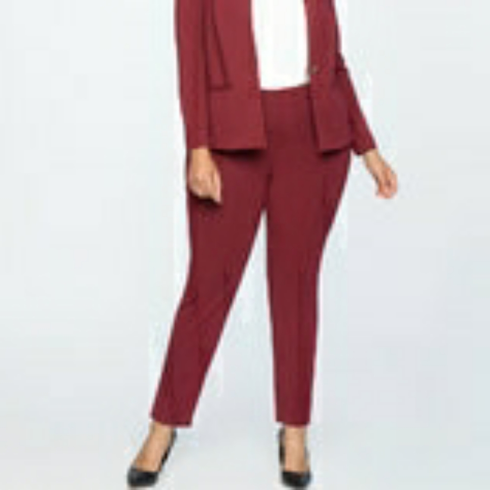 Eloquii Cabernet 9-to-5 Stretch Pintuck Pant